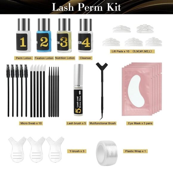 Lash Lift Kit, Eyelash Perm Kit, Long-Lasting Curling & Lifting, Gentle Formula - Picture 5 of 7